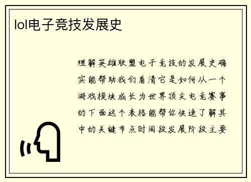 lol电子竞技发展史